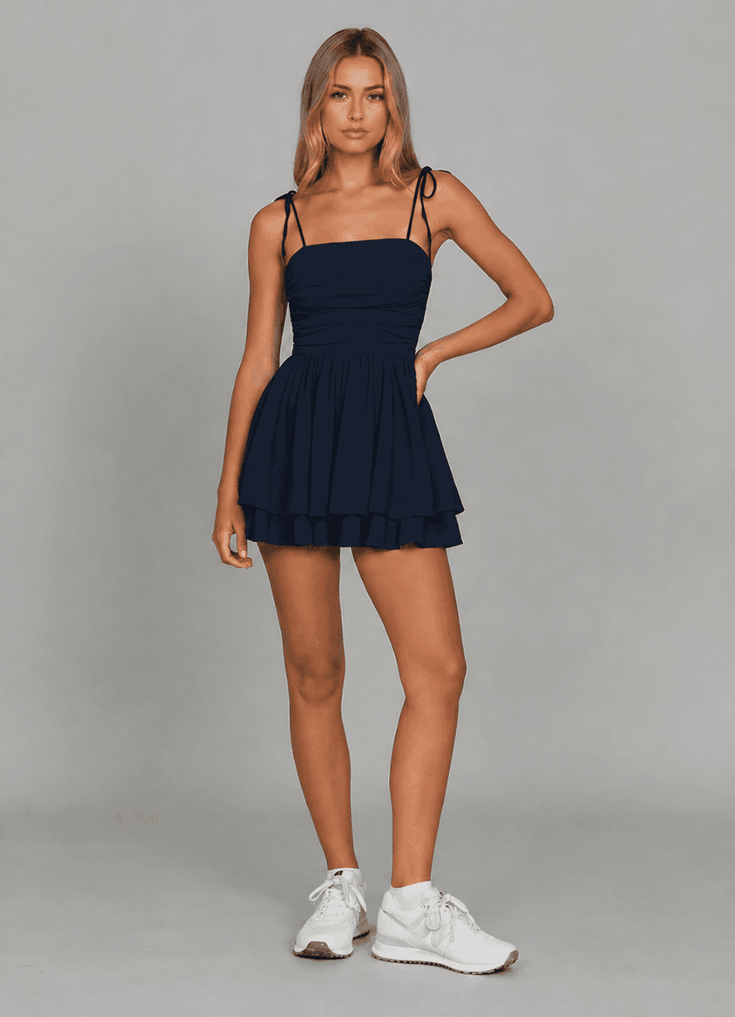 Shopper wearing an AI-generated outfit